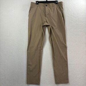 UNRL Golf Performance Chino Pants Mens Large 35x31 Brown Stretch Tech Trousers